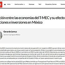 Integracin entre las economas del T-MEC y su efecto en adquisiciones e inversiones en Mxico